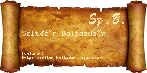 Szitár Baltazár névjegykártya